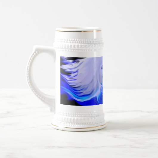 Frau mit Delphinen im Mondschein Bierglas (Links)