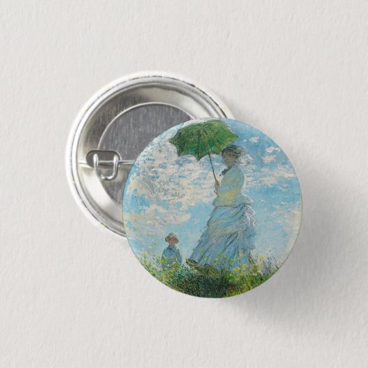 Frau mit dem Parasol Claude Monet Button (Vorne & Hinten)