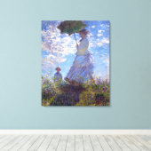 Frau mit dem Parasol Claude Monet Kunst Leinwanddruck (Insitu (Holzboden))