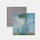 Frau mit dem Parasol Claude Monet Kunst Magnet (Vorderseite/Rückseite)