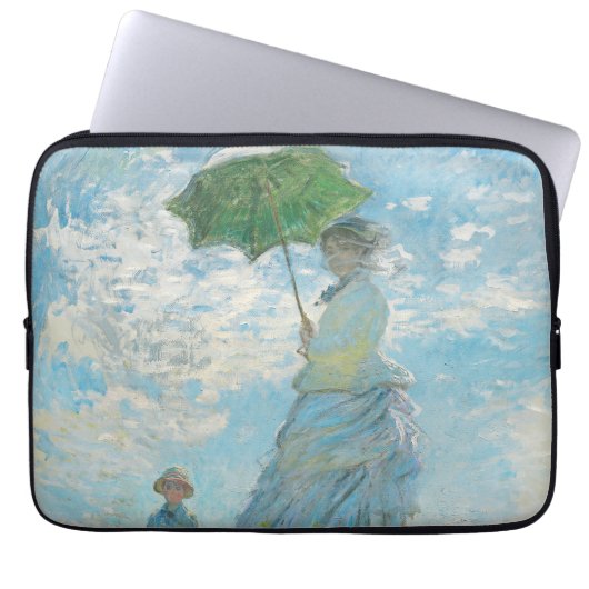 Frau mit dem Parasol Claude Monet Laptopschutzhülle (Vorderseite)