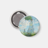 Frau mit dem Parasol Claude Monet Magnet (Vorderseite/Rückseite)
