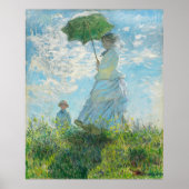Frau mit dem Parasol Claude Monet Poster (Vorne)