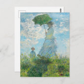 Frau mit dem Parasol Claude Monet Postkarte (Vorne/Hinten)