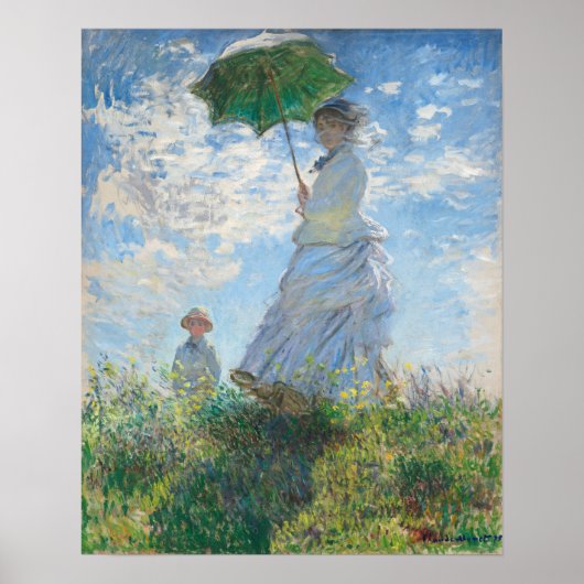 Frau mit dem Parasol Madame Monet und ihr Sohn Poster (Vorne)