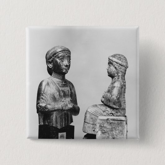 Frau mit dem Schal Button (Vorderseite)