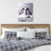 Frau mit dunklen Engelsflügeln Leinwanddruck (Insitu (Schlafzimmer))