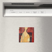 Frau mit einem Fan 1919 Magnet (In Situ (Geschirrspüler))