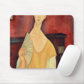 Frau mit einem Fan 1919 Mousepad (Mit Mouse)