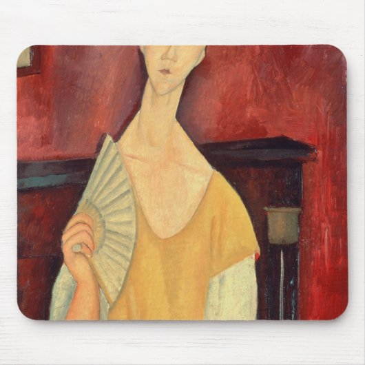 Frau mit einem Fan 1919 Mousepad (Vorne)