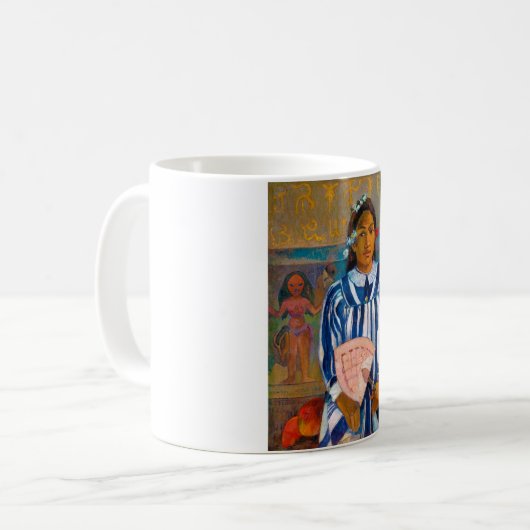 Frau mit einem Fan, Gauguin Kaffeetasse (Vorderseite Links)