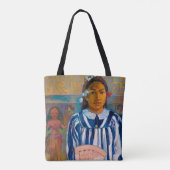 Frau mit einem Fan, Gauguin Tasche (Rückseite)