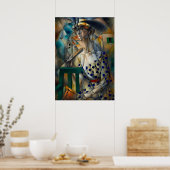 Frau mit einem Fan von Jean Metzinger Poster (Küche)
