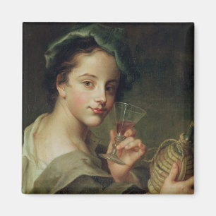 Frau mit einem Glas Wein Magnet