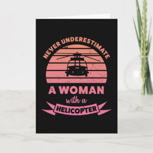 Frau mit einem Hubschrauber Lustige Geschenke Mama Karte