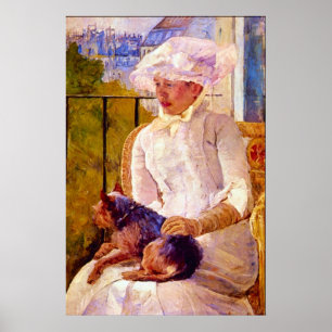 Frau mit einem Hund durch Mary Stevenson Cassatt Poster
