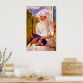 Frau mit einem Hund von Mary Stevenson Cassatt Poster (Küche)