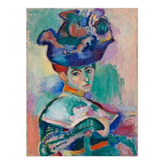 Frau mit einem Hut von Henri Matisse Poster (Vorderseite)
