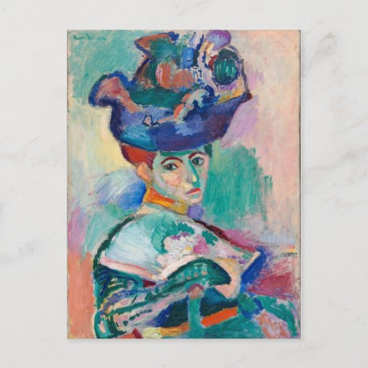 Frau mit einem Hut von Henri Matisse Postkarte (Vorderseite)