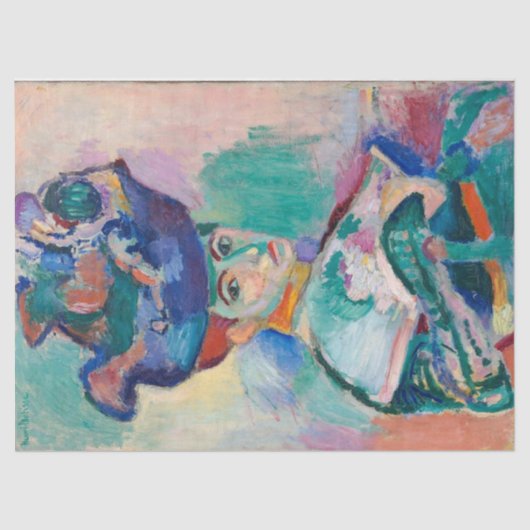 Frau mit einem Hut von Henri Matisse Seidenpapier (Vorderseite)