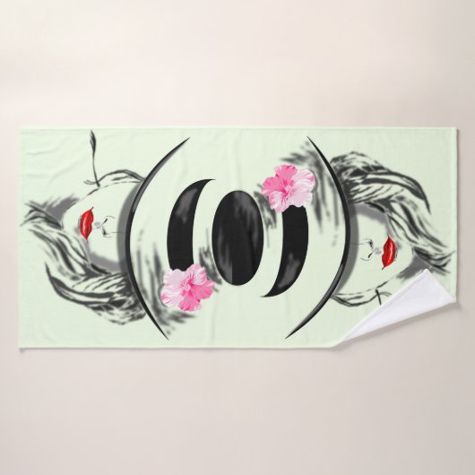 Frau mit einem Huttuch - benutzerdefinierte Farben Badehandtuch (Badehandtuch)