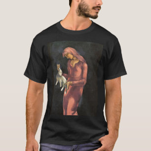 Frau mit einem Kaninchen T-Shirt
