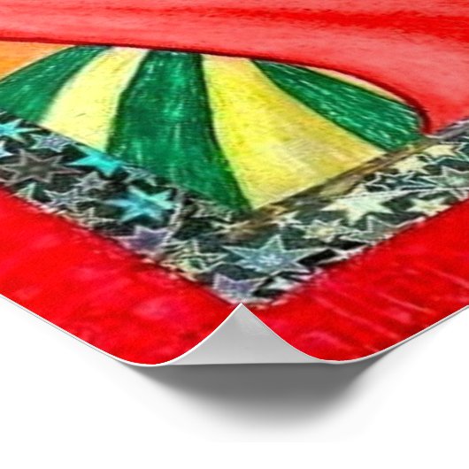 Frau mit einem Kimono Print Poster (Ecke)