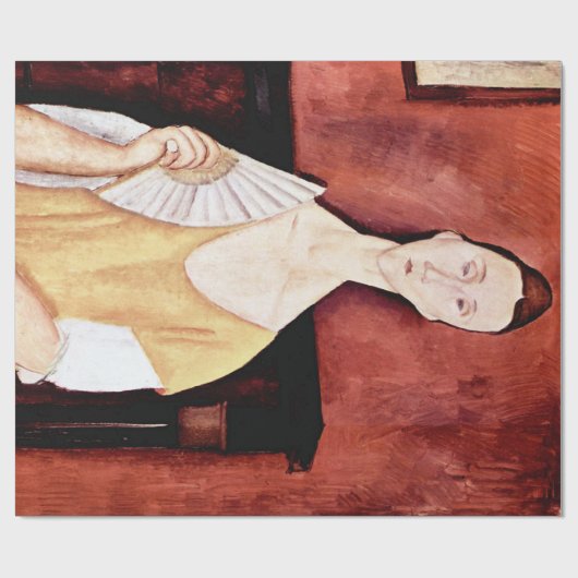 Frau mit einem Lüfter, Modigliani Geschenkpapier (Flach)