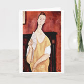 Frau mit einem Lüfter, Modigliani Karte (Vorderseite)