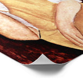 Frau mit einem Lüfter, Modigliani Poster (Ecke)