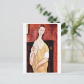 Frau mit einem Lüfter, Modigliani Postkarte (Stehend Vorderseite)