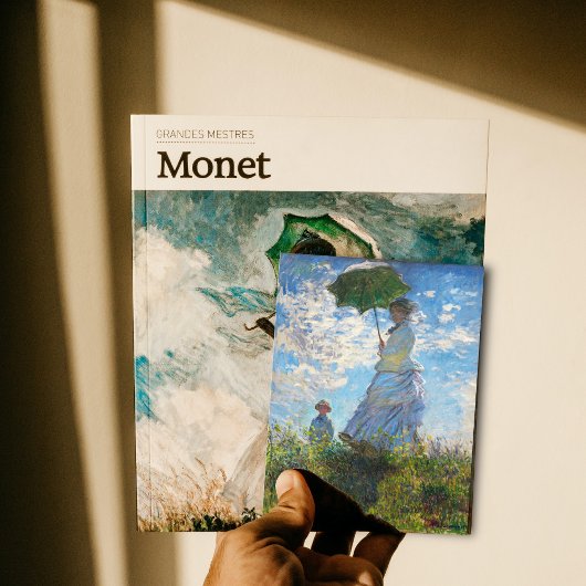 Frau mit einem Parasol, Frau Monet, schöne Kunst Postkarte