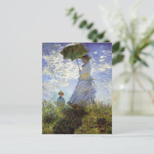 Frau mit einem Parasol im Detail Postkarte (Stehend Vorderseite)