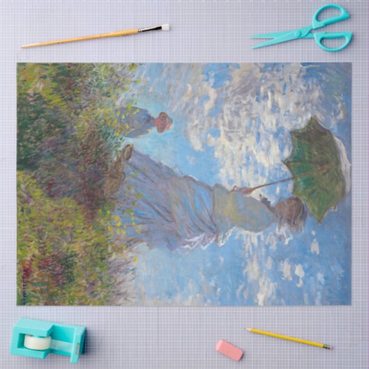 Frau mit einem Parasol, Monet Seidenpapier (Basteln)