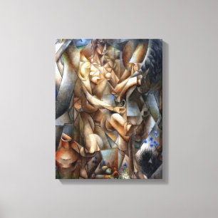 Frau mit einem Pferd Leinwanddruck