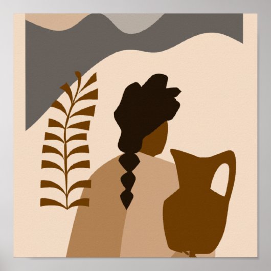 Frau mit einem Pitcher in Abstraktem Stilposter Poster (Vorne)