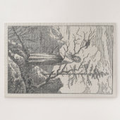 Frau mit einem Raben am Abgrund - Friedrich Puzzle (Horizontal)