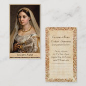 Frau mit einem RAPHAEL Santi Schleier Visitenkarte (Vorne/Hinten)