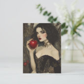 Frau mit einem roten Apfel Postkarte (Stehend Vorderseite)