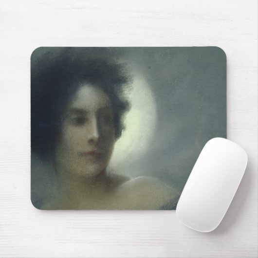 Frau mit einem sichelförmigen Mond oder, der Mousepad (Mit Mouse)