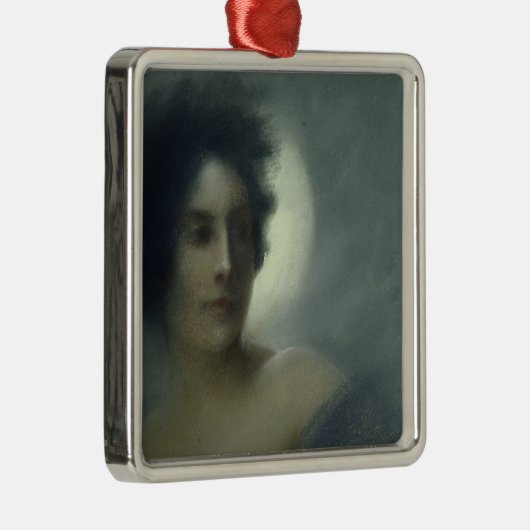 Frau mit einem sichelförmigen Mond oder, der Ornament Aus Metall (Rechts)