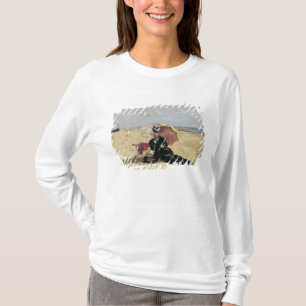 Frau mit einem Sonnenschirm auf dem Strand, 1880 T-Shirt