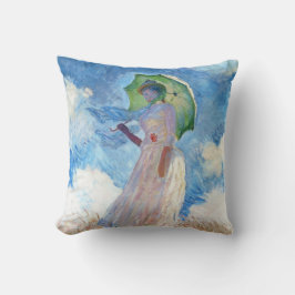 Frau mit einem Sonnenschirm Claude Monet Kissen