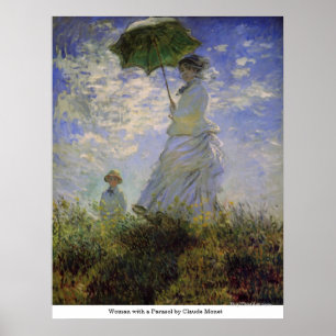 Frau mit einem Sonnenschirm durch Claude Monet Poster
