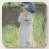 Frau mit einem Sonnenschirm (Pastell auf Papier) Getränkeuntersetzer (Vorderseite)