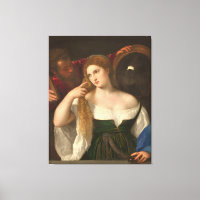 Frau mit einem Spiegel von Tizian