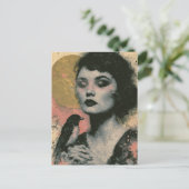 Frau mit einem Vogel Postkarte (Stehend Vorderseite)