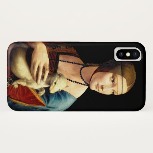 Frau mit einer Ermine von Leonardo Da Vinci Case-Mate iPhone Hülle (Rückseite (Horizontal))