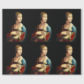 Frau mit einer Ermine von Leonardo Da Vinci Geschenkpapier (Flach)