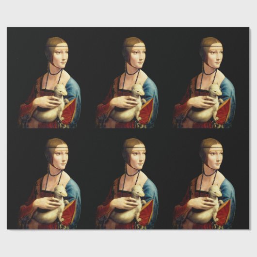 Frau mit einer Ermine von Leonardo Da Vinci Geschenkpapier (Flach)